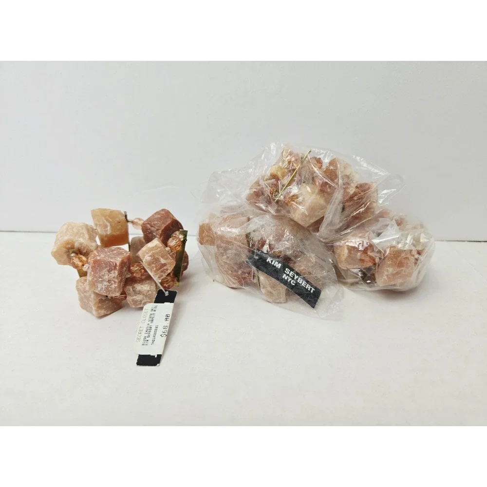 Kim‎ Seybert Napkin Ring Holder set of 4 NEW plush rock chunky stone